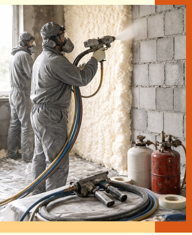 Утепление блочной стены ППУ в Шахтах от 4613 руб./м² — ТепломастерШхт