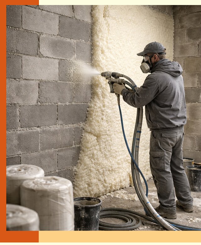 Утепление блочной стены ППУ в Шахтах качественно и надёжно