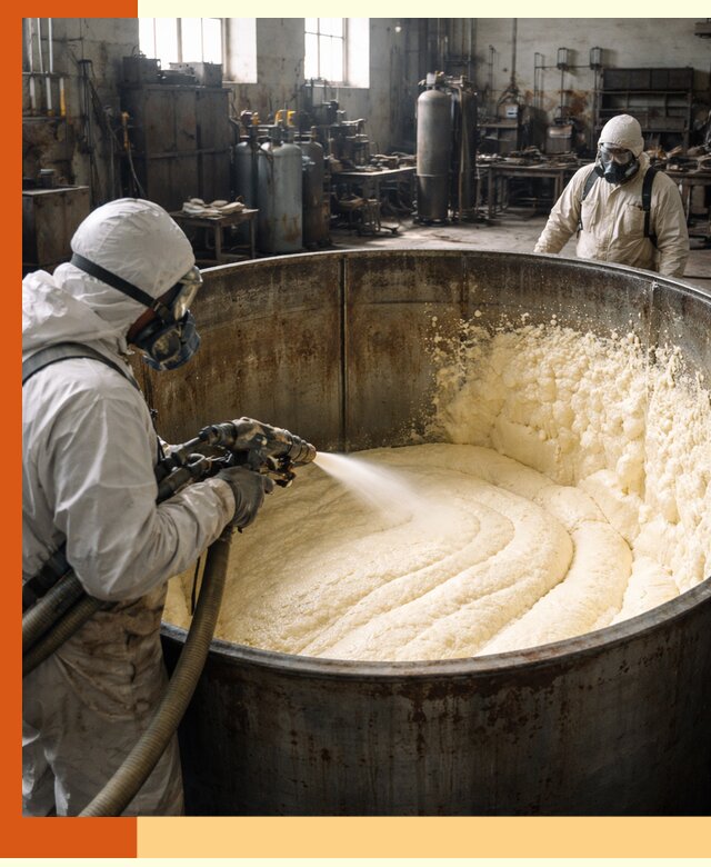 Заливка ппу в емкости с полной изоляцией и герметизацией в Шахтах